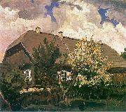 Ferdynand Ruszczyc Manor house in Bohdanow France oil painting artist